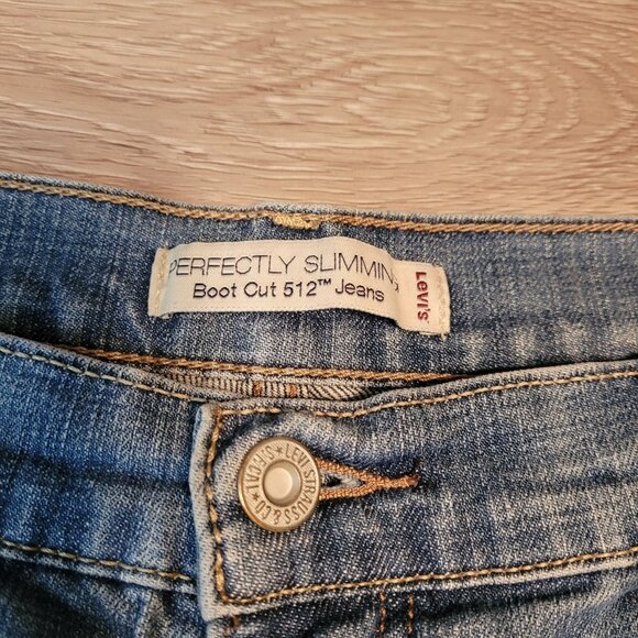 Levi's Jeans 14 S Perfectly Slimming 512 Bootcut High Rise Medium Light Wash - Picture 5 of 12